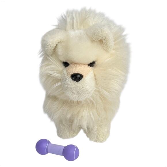 American Girl Pomeranian Dog & Bone Poseable Doll Pet Puppy Plush Faux Fur Toy - Picture 9 of 10